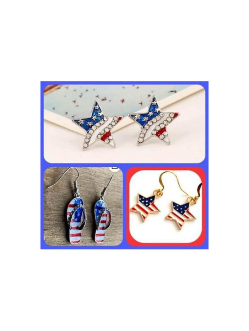 Bundle Deal Earrings USA Red, White, and Blue Patriotic Earrings - NEW